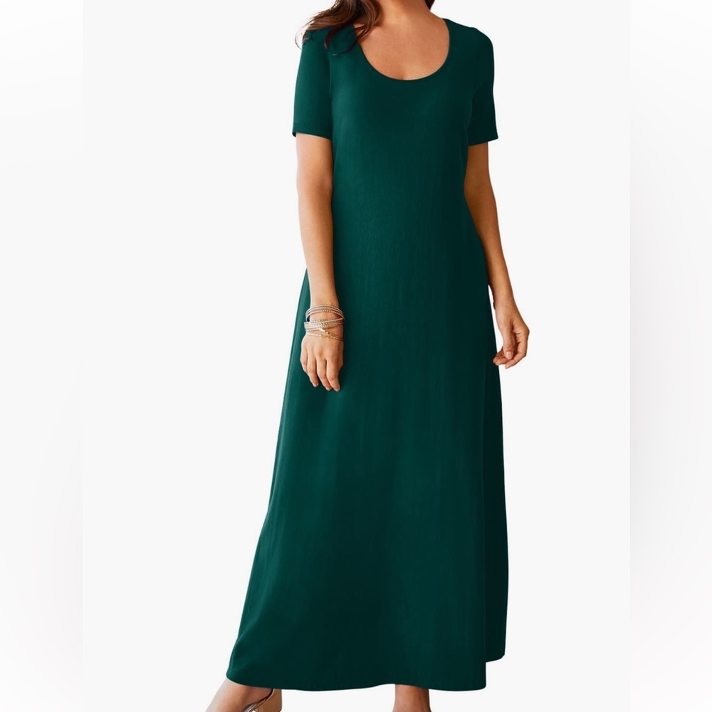 Jessica London Deep Green Maxi Dress NWOT